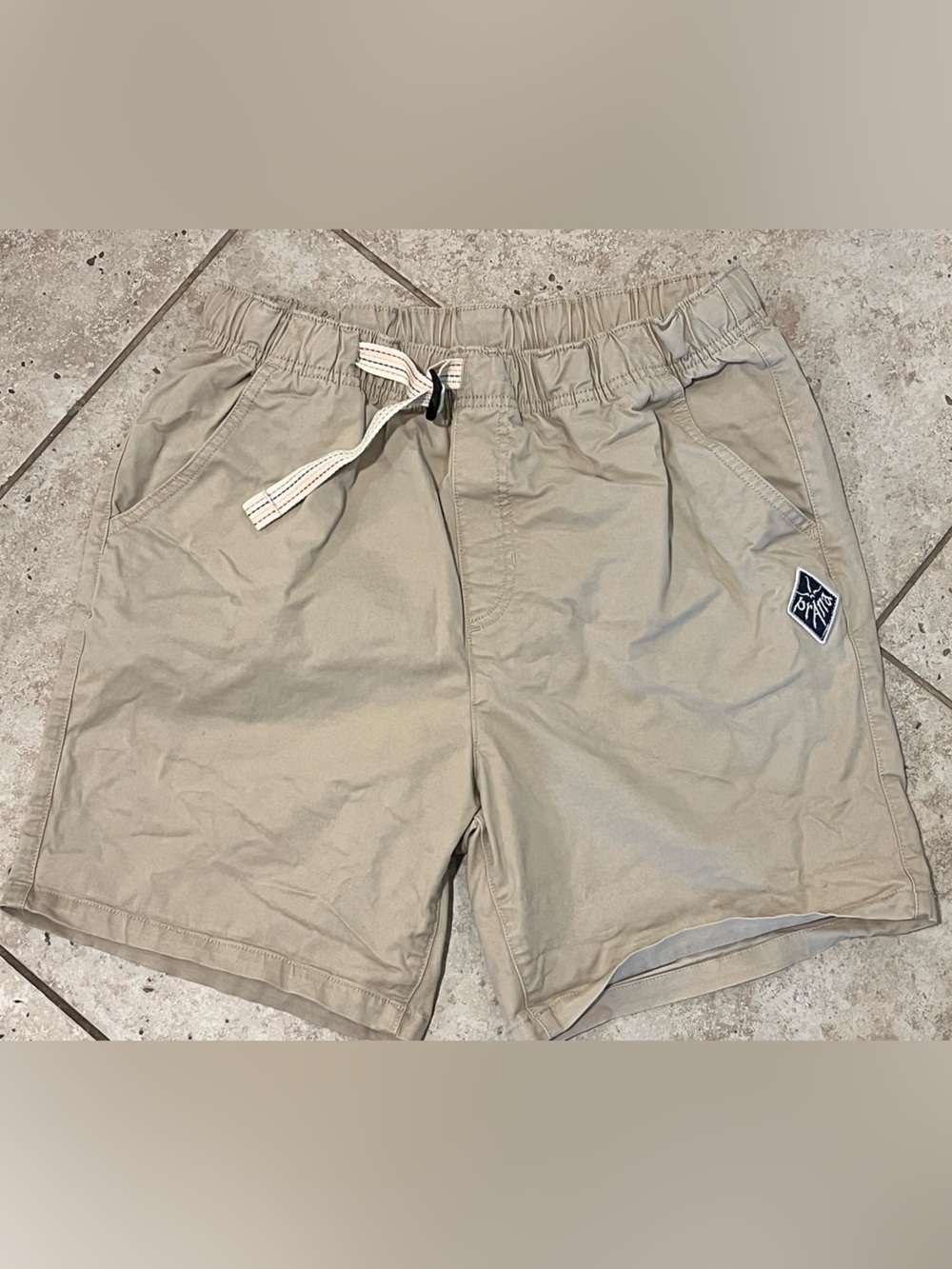 Prana Men’s Belted Brown Tan Standard Fit Hiking Outdoor Shorts Cotton Stretch M